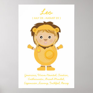 Leo - Poster Horoscope pour fille