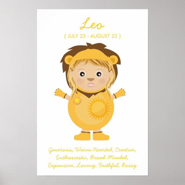 Leo - Poster Horoscope pour fille (Devant)