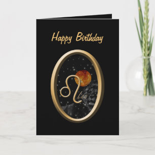 Leo Sun Lion Zodiac Carte de voeux Anniversaire