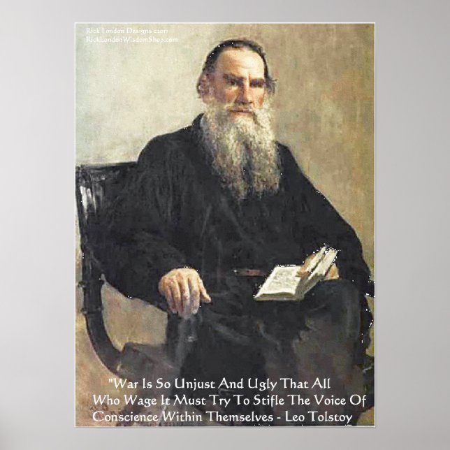 Léo Tolstoï "La guerre est injuste" Affiche de cit (Devant)