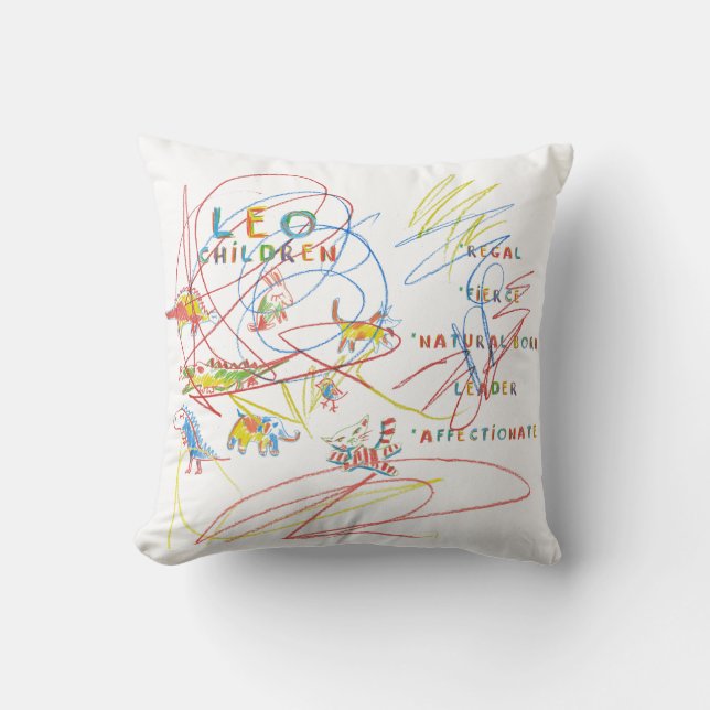 Leo Zodiac Coussin d'astrologie pour enfants (Recto)