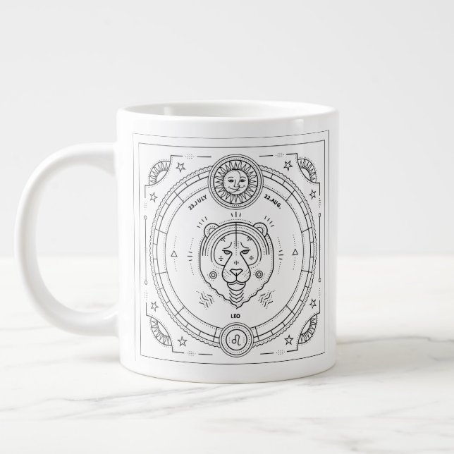 Leo Zodiac Custom Anniversaire Mug (Gauche)