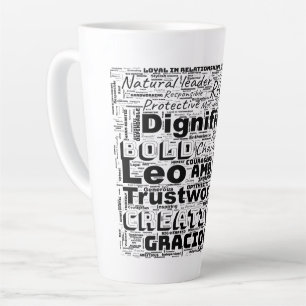 Leo Zodiac Mot Cloud Inspiration Latte Mug