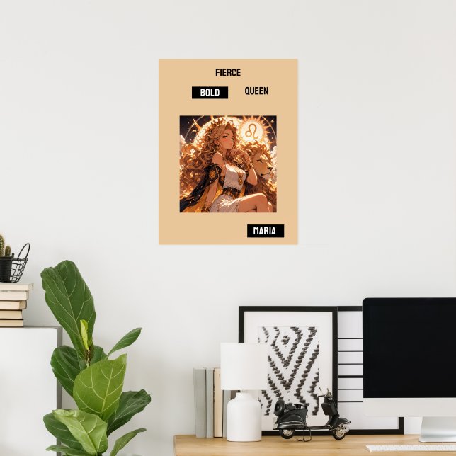 Leo Zodiac Poster Personalized Astrology Gift (Bureau à domicile)
