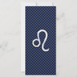 Léo Zodiac Sign on Navy Blue Carbon Fiber Print