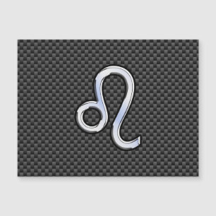 Leo Zodiac Symbol on Charcoal Carbon Fiber Print