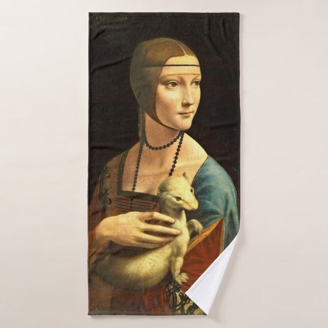 Léonard De Vinci - La Dame Avec Une Mine (Serviette de bain)