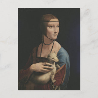 LEONARDO DA VINCI LADY AVEC UNE CARTE POSTALE À L'