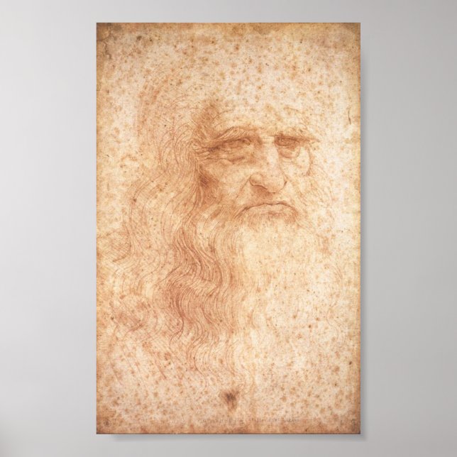 Leonardo da Vinci Self Portrait Poster c. 1513 (Devant)