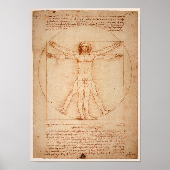 Leonardo de Vinci Drawing Poster (Devant)