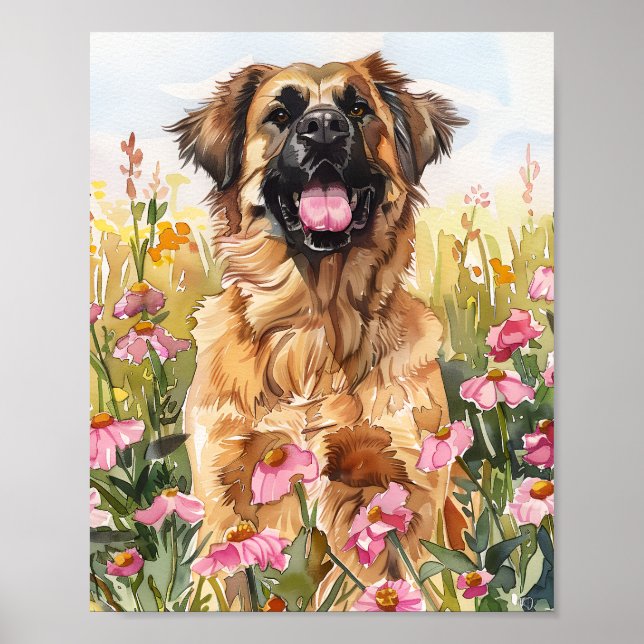 Leonberger Gentle Giant Dog Art Imprimer Poster (Devant)
