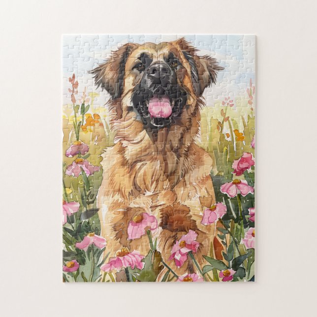 Leonberger Watercolor Puzzle (Vertical)
