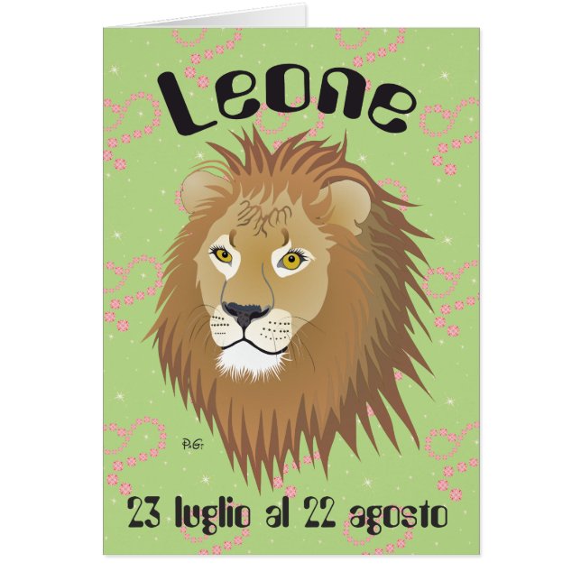 Leone 23 luglio al 22 agosto Biglietti d'auguri (Devant)