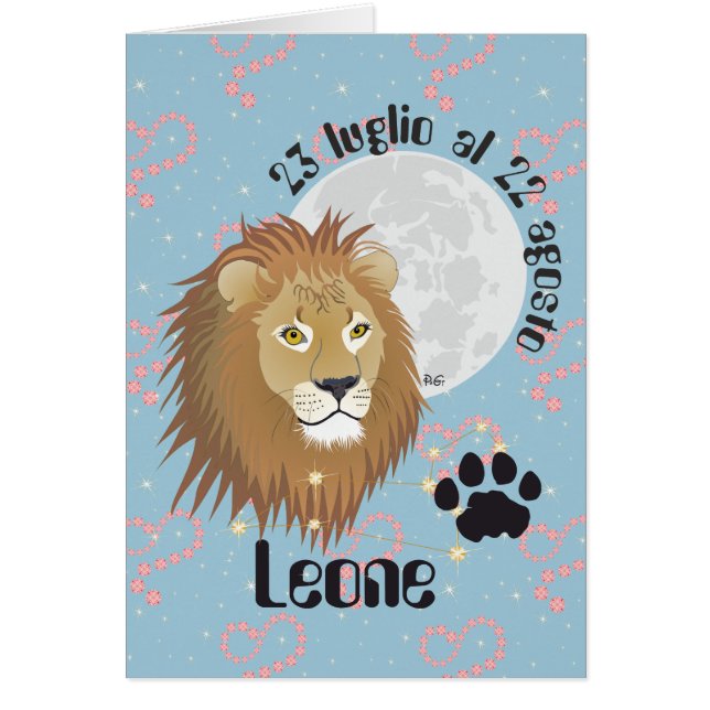 Leone 23 luglio al 22 agosto Biglietti d'auguri (Devant)