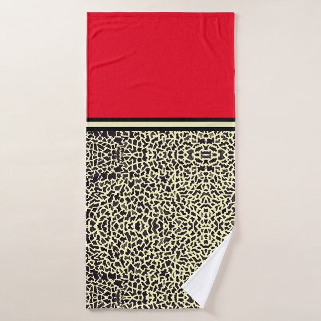 Leopard à crème rouge (Serviette de bain)