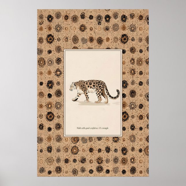 Leopard Animal Illustration Poster Spotted Wild (Devant)