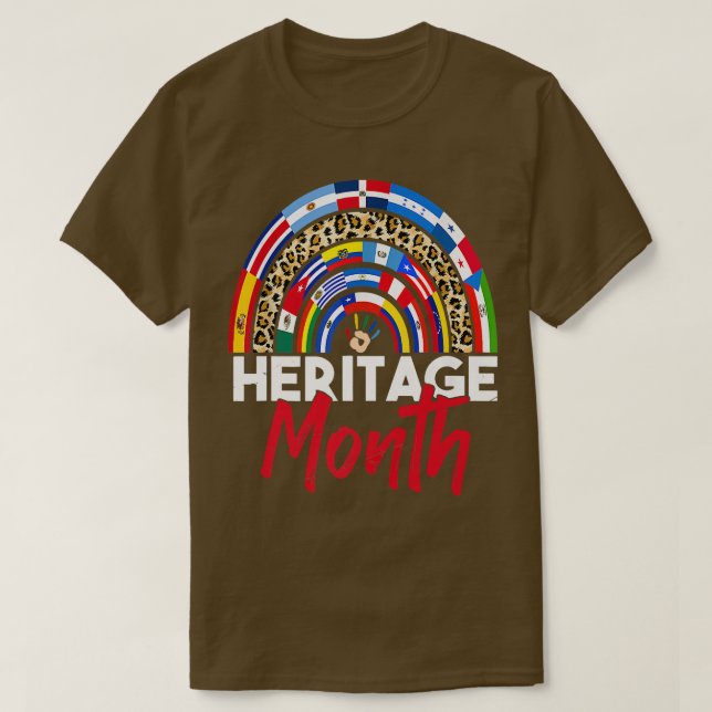 Leopard Arc-en-ciel Hispanique Mois Tshirt Lat (Design devant)