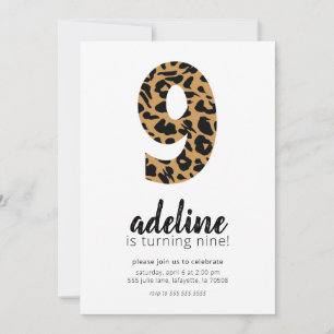 Leopard / Cheetah Imprimer 9e invitation d'anniver