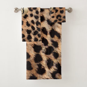 Leopard Cheetah Poster de animal Chic Monogramme