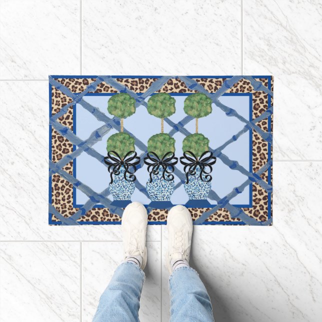 Leopard Chinoiserie Ginger Jar jarres Tapis de por (Intérieur)