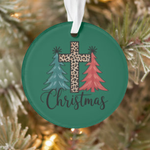 Léopard croix arbres de Noël chrétiens 