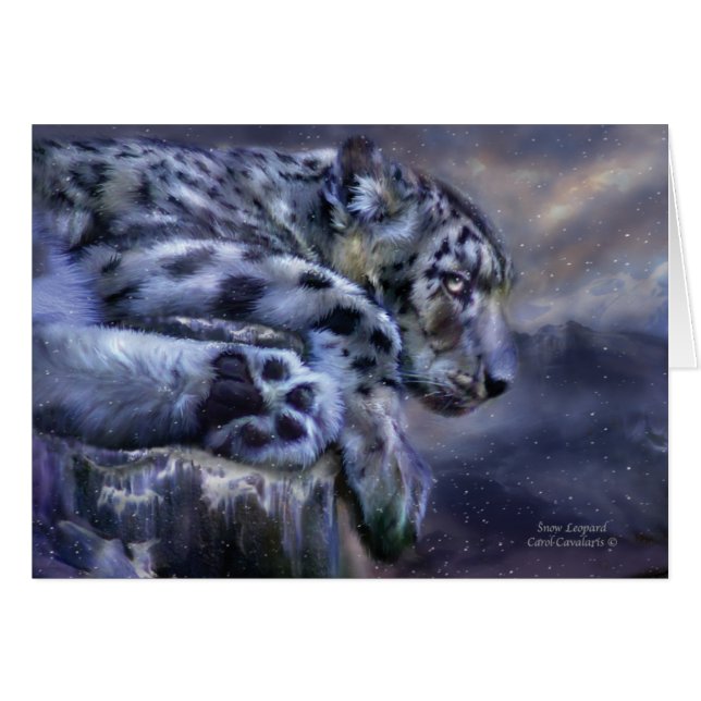 Léopard de neige ArtCard (Devant horizontal)