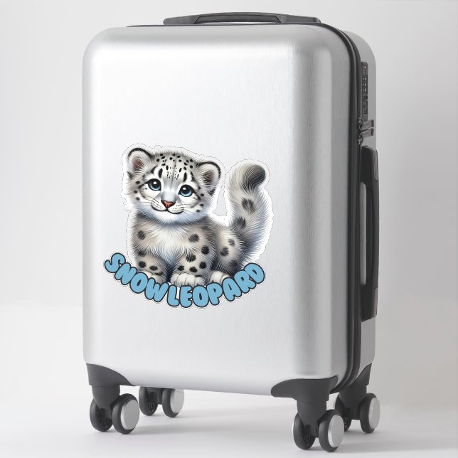 LEOPARD DE NEIGE - STICKER DE NURSERY (Sur valise)