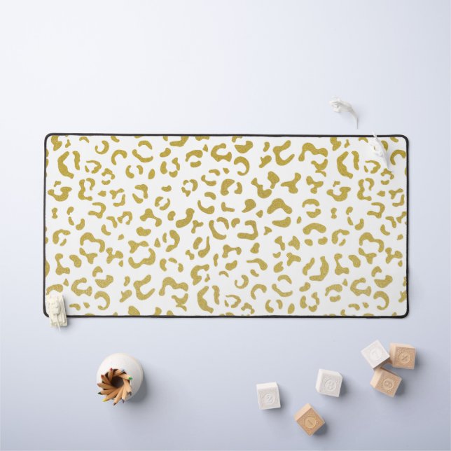 Leopard d'or, Parties scintillant d'or, Empreinte  (Tableau pour enfants)