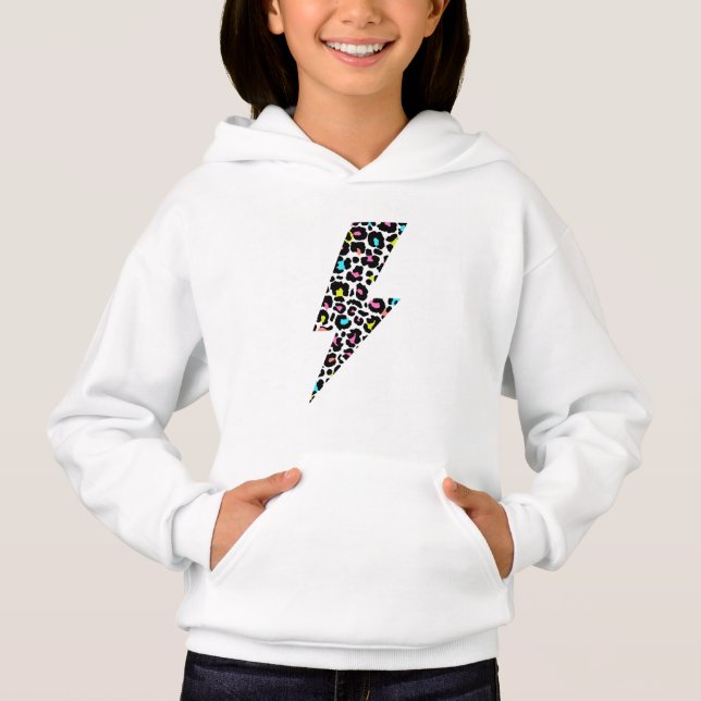 léopard, éclair, sweat - shirt à capuche empreinte (Devant)