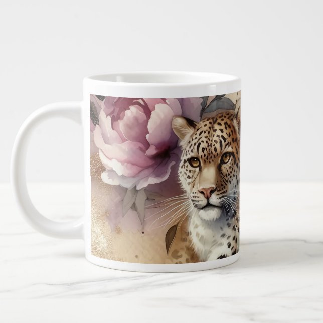Léopard et Mug Rose (Gauche)