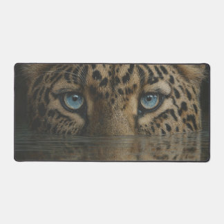 Leopard Eyes Above Water Artwork Desk Mat