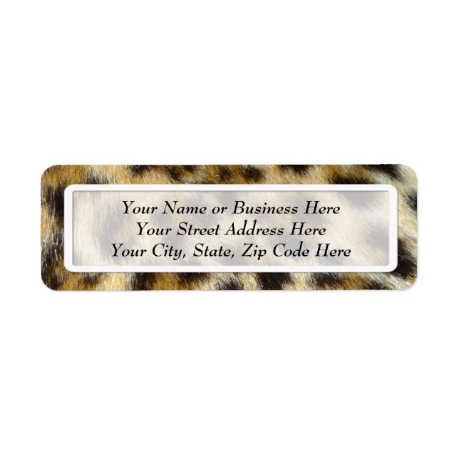 Léopard Fourrure Imprimer Étiquettes d'adresse de  (Devant)