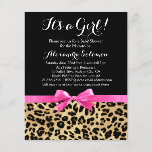 Leopard Hot rose Bow C'est un Baby shower Safari f