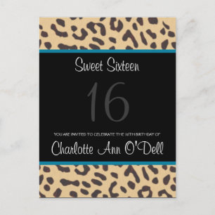 léopard ; invitation d'anniversaire