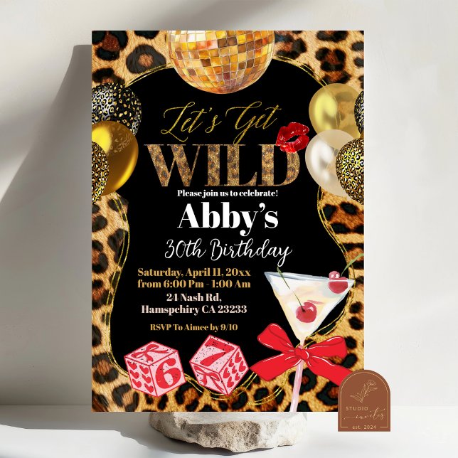 Leopard Let's Get Wild Birthday Invitation (Créateur téléchargé)