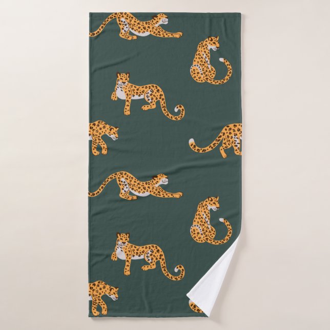 Leopard motif plat couleur transparente illustr de (Serviette de bain)
