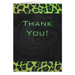 Léopard noir et vert avec Monogramme