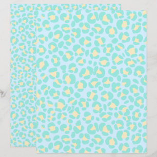 Leopard Pastel bleu Turquoise jaune