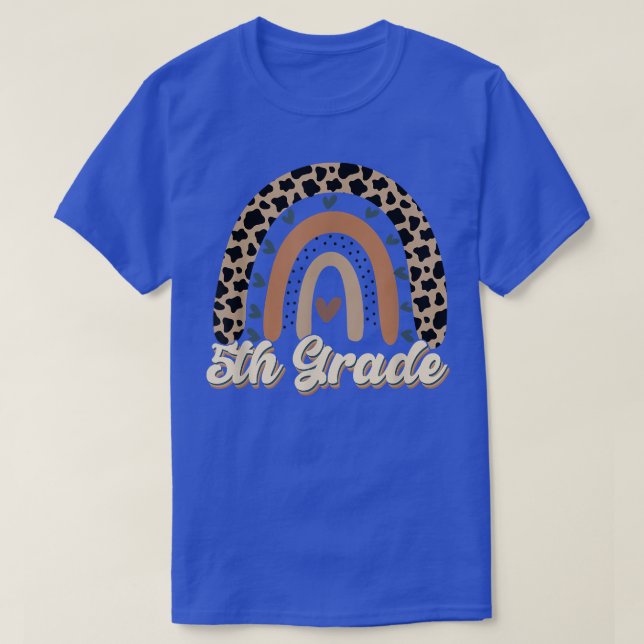 Leopard Rainbow 5e année, retour à l'école T-shirt (Design devant)