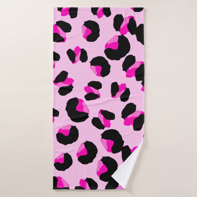 Léopard rose. Motif de peau animale. Leopard. Pant (Serviette de bain)