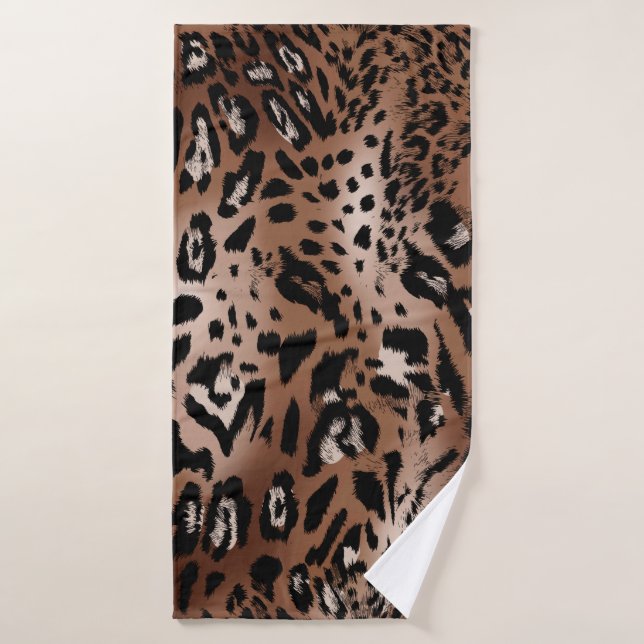 Leopard skin illustration seamless pattern fabric  (Serviette de bain)