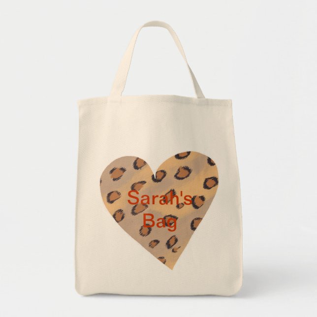 Léopard Spot Coeur Sacs personnalisés (Devant)
