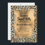 Leopard Sweet 16th Birthday Party Invitations<br><div class="desc">L'empreinte de léopard élégant est revêtu d'une fausse feuille d'or et des détails de votre fête d'anniversaire en lettres chic pour TOUT anniversaire d'âge. COORDINATION des articles disponibles dans notre magasin.</div>
