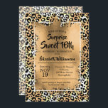 Leopard Sweet 16th Birthday Party Invitations<br><div class="desc">Élégantes invitations sucrées de 16 ans avec un empreinte de léopard revêtu de fausse feuille d'or et les détails de votre fête d'anniversaire en lettres chic,  utiliser pour TOUT anniversaire d'âge. Objets CORRESPONDANTS disponibles dans notre collection.</div>