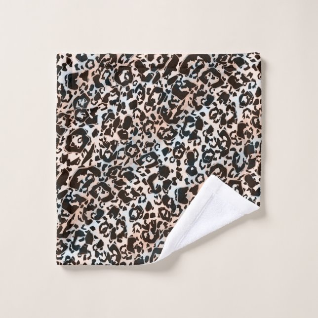 léopard, tendance, tacheté, marron, beige, peau, (Gant de toilette)