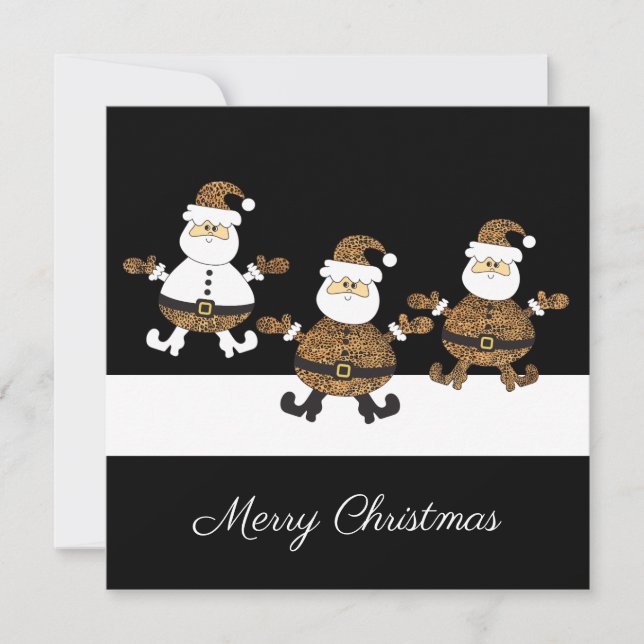 Leopard Triple Père Noël Neige Sur Illustration No (Devant)