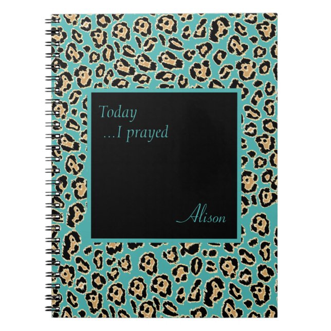 Leopard Turquoise Custom Prayer Journal (Devant)