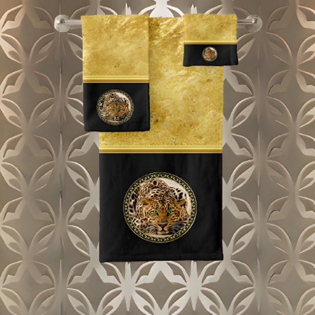 Léopard vert à peau tachetée feuille d'or (Créateur téléchargé)