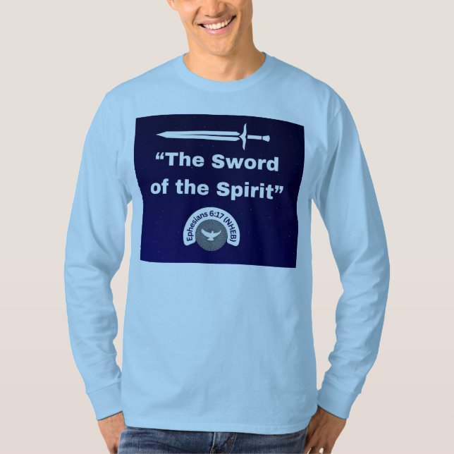 L'épée de l'Esprit - T-shirt Lt Bleu à manches lon (Devant)