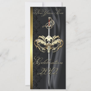 L'épée d'or Masquerade Invitation du Nouvel An noi